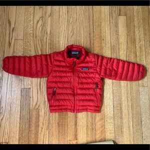 Patagonia red Baby Down Sweater 3T